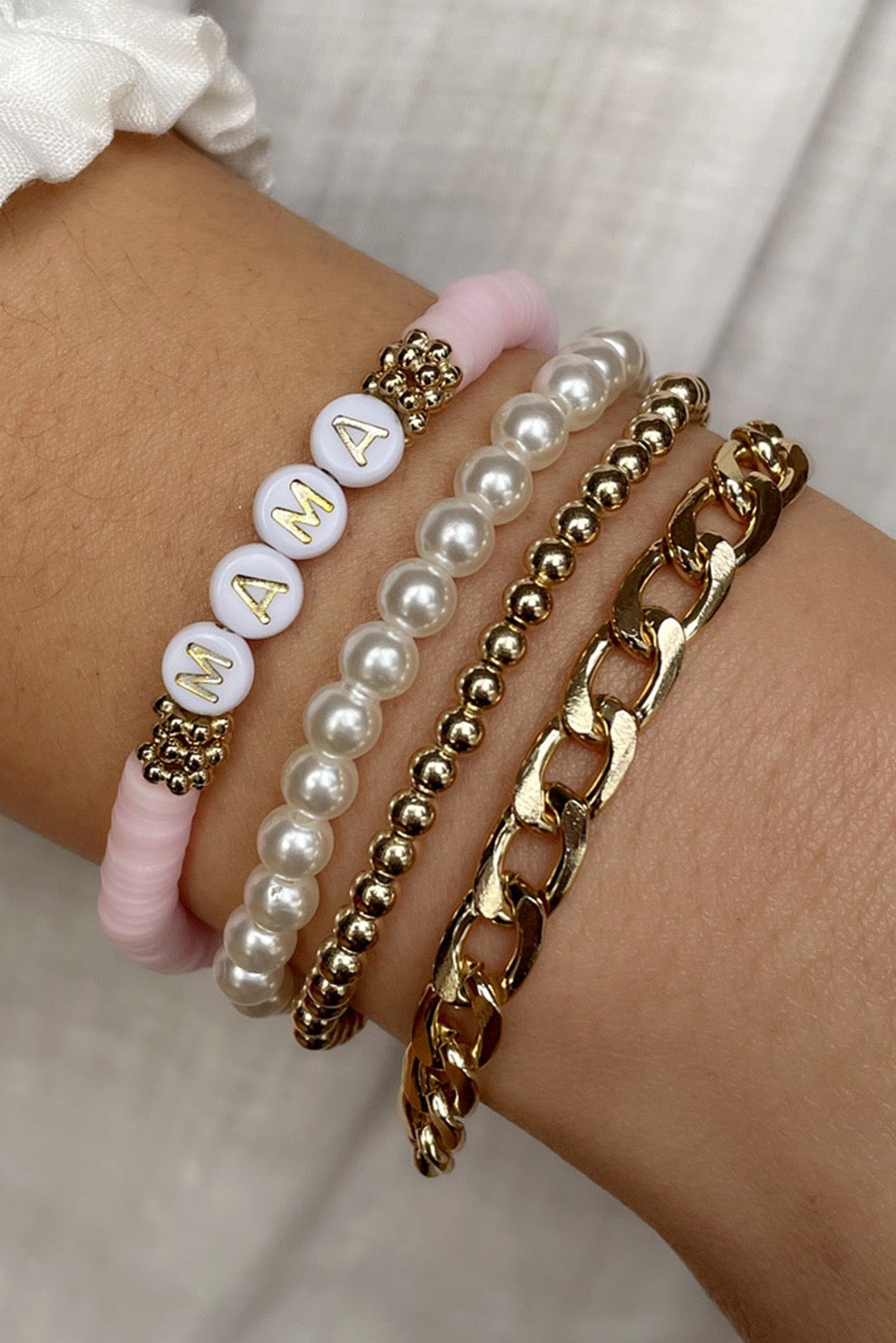 Gold & Pearls MAMA bracelet set