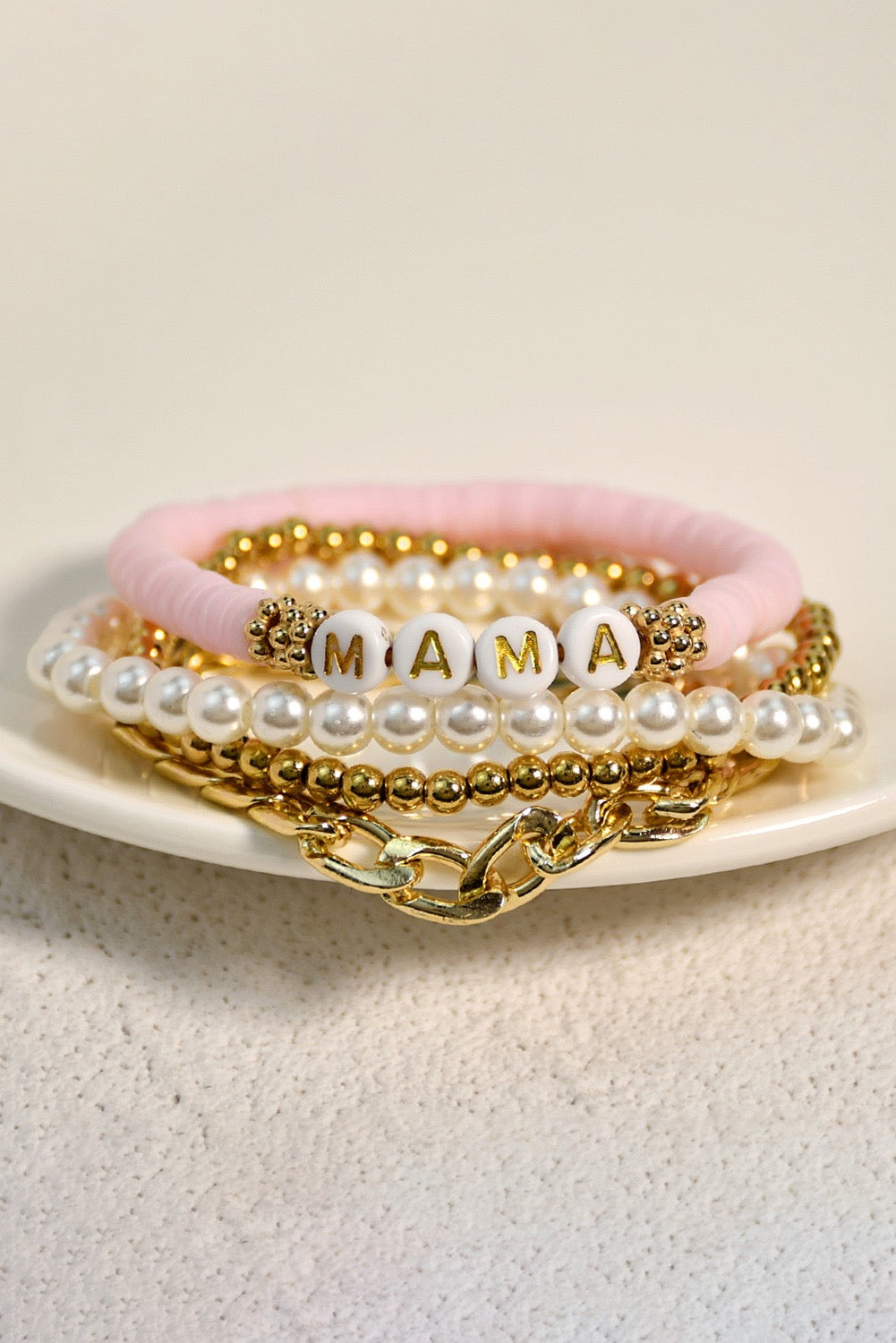 Gold & Pearls MAMA bracelet set
