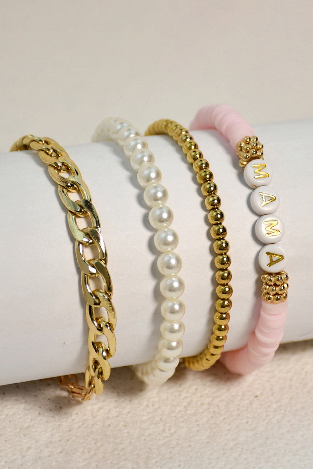 Gold & Pearls MAMA bracelet set