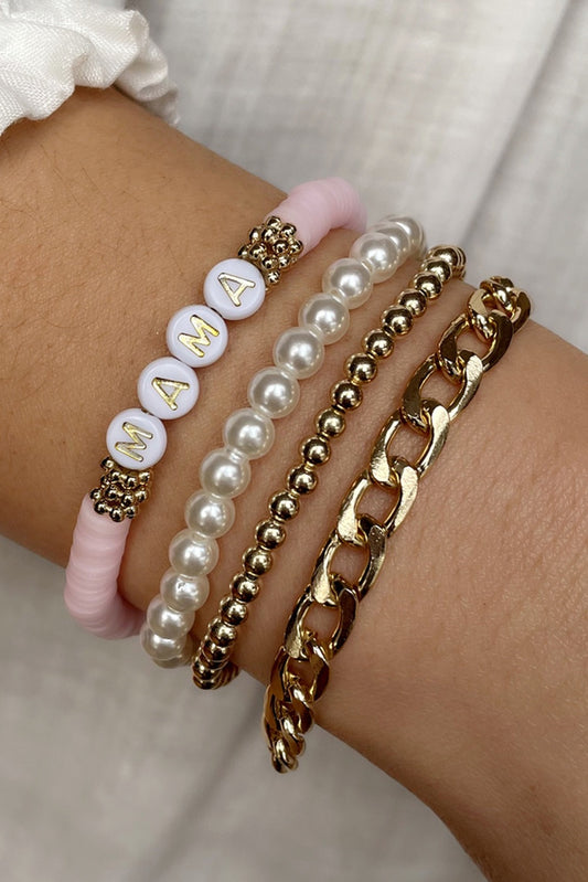 Gold & Pearls MAMA bracelet set